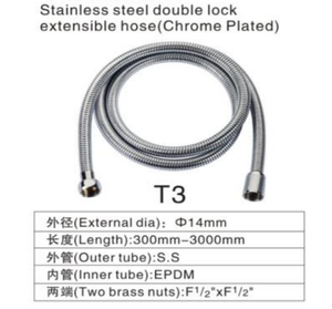 <span class=keywords><strong>Tuyau</strong></span> de douche En Acier Inoxydable Avec Tête de Raccordement À Bride En Caoutchouc De Jardin Mentale <span class=keywords><strong>Tuyau</strong></span> <span class=keywords><strong>Pour</strong></span> <span class=keywords><strong>Cuisine</strong></span> Salle De Bain - Product Image 3
