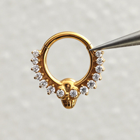 Getta Boucles d'oreilles Daith en titane pour mariage de femme Anneau nasal Zircon incrusté pour cadeaux d'enfants Conforme ASTM-F136