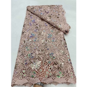 Gran oferta, buen precio, tela de encaje brillante, precio competitivo, 5 yardas, tela de encaje africano, encaje de guipur para vestido de novia - Product Image 4