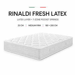 Matelas Rinaldi Fresh Foam 20 cm extra ferme et respirant avec un design moderne, une couche de latex de 2 cm et des ressorts ensachés à 7 zones - Product Image 5