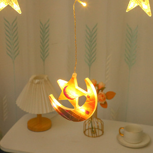 <span class=keywords><strong>Guirlande</strong></span> LED 3M Peinte en Usine, Lumières Islamiques en Forme de Lune et d'Étoile pour l'Aïd Moubarak, Ramadan, Noël, Mur, Fenêtre, Rideau - Product Image 2