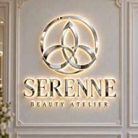 Enseigne extérieure rétroéclairée 3D, enseigne de magasin, logo de marque personnalisé, enseigne lumineuse LED pour bureau, studio, entreprise, nom de magasin