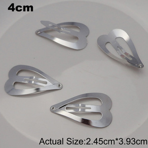 360 Uds 2,5 cm 3cm 4cm 5CM 6cm 7cm níquel plata corazón pinzas para el cabello Metal Snap horquillas liso BB horquillas para DIY joyería para el cabello - Product Image 6