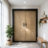 Nouvelles Portes Doubles Extérieures de Sécurité Haut de Gamme en Acier et Bois pour Entrée de Villa Résidentielle OEM 2026