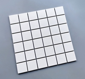 Azulejos de mosaico de cerámica <span class=keywords><strong>para</strong></span> baño <span class=keywords><strong>y</strong></span> cocina, azulejo blanco puro de 98x98mm, verificador de nueve rejillas <span class=keywords><strong>para</strong></span> suelo <span class=keywords><strong>y</strong></span> pared - Product Image 4