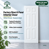 Portes intérieures moulées en MDF traditionnelles, apprêtées blanches, avec âme en nid d'abeille, pour la décoration d'appartements, directement du fournisseur d'usine