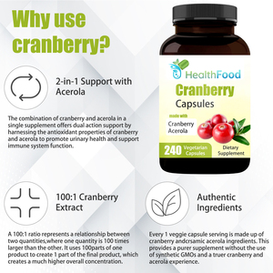 Lower Price Powerful Antioxidant Herbal Cranberry Capsules Boost Immunity Dietary <b>Supplement</b> for Women and Men Cranberry Capsule - Product Image 6