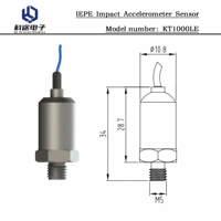 Accéléromètre IEPE haute résistance aux chocs ±100000g, capteur d'accélération de vibration ICP 0,05mV/g, transducteur piézoélectrique pour surveillance des explosions