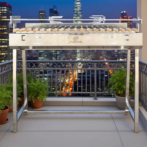 Parrilla de barbacoa de carbón de acero inoxidable portátil de tamaño pequeño estufa de barbacoa asada de estilo moderno para uso en el jardín - Product Image 1