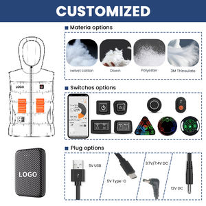 Gilet riscaldato e traspirante ricaricabile USB <span class=keywords><strong>con</strong></span> colletto a V autunno <span class=keywords><strong>uomo</strong></span>/donna capispalla per uso motociclistico - Product Image 4