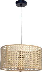 Paralume artigianale in vimini in vimini luci a sospensione fatte a mano per sopra il soffitto rotondo del corridoio della cucina - Product Image 3
