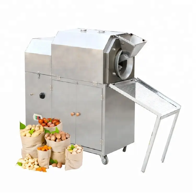 Automatic Small Pine Nut Cashew Toaster Groundnut Sunflower Seeds Peanut Roaster Machinery Cocoa Bean Roasting Machine
