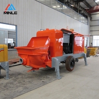 Pompe à béton sur remorque Minle S à moteur diesel, certifiée ISO, auto-chargeante, haute capacité pour la construction de maisons rurales