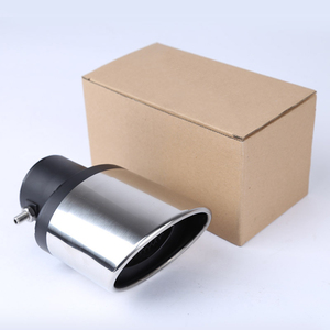 JDMotorsport88 2 pezzi universale Auto Carven posteriore in acciaio inox cromato con terminale di scarico nero - Product Image 2