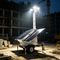 Projecteur LED solaire de grande taille sur remorque pour éclairage extérieur de chambres