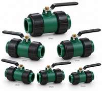 Robinet à bille double union en laiton chromé avec joint PTFE pour eau chaude et froide, 20-63 mm, 20 bars