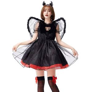 Disfraz de Ángel Caído Oscuro para Mujer, Disfraz de Halloween de 2 Colores para Adultos - Product Image 2