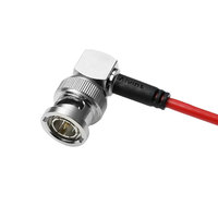 Cable Coaxial Alvin's Cables de 30 cm/1 pie, Ultrafino, 75 BNC Macho-Macho, Ángulo Recto, para Cámaras y Videocámaras HD/4K 6G-SDI, Rojo