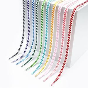 Flat Rope Polyester Shoelaces Checkerboard White and <b>Black</b>, Classic Canvas Sneaker <b>Laces</b> for Casual Sports Men Women - Product Image 1