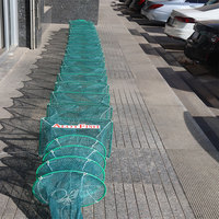 Haute cage de pêche en fil PE, haute qualité, prix d'usine, piège à crevette pliable et couchette, vente en gros