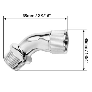 Adaptador de Codo Roscado G 1/2" para Cabezal de Ducha, Conector Extensor de Latón Cromado de 1/2" - Product Image 2