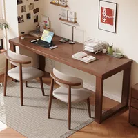 Bureau double en bois massif pour la maison, bureau d'étude pour deux personnes, bureau d'ordinateur extensible DB10 #   Chine