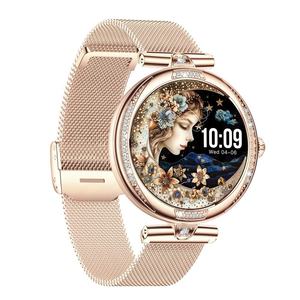 DENIXI jam tangan berlian wanita, jam tangan pintar monitor kesehatan tahan air IP67 mewah kompatibel dengan sistem IOS dan Android - Product Image 1