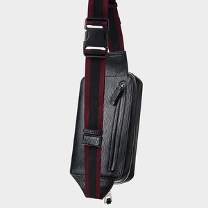 <span class=keywords><strong>Riñonera</strong></span> personalizada vegana de cuero texturizado para hombre, bolsa negra para cinturón Zipeer - Product Image 3