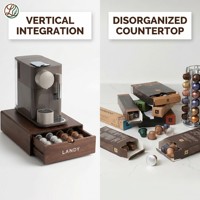 Boîte à capsules de café en bois Landy, support de rangement pour dosettes Nespresso, base de machine à café de bureau, vente en gros