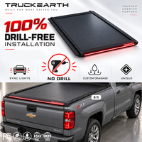 Couverture de benne rigide rétractable à LED en alliage d'aluminium pour Chevrolet Silverado 1500 Regular Cab, pour benne de 8 pieds