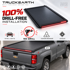 Couverture de benne rigide rétractable à LED en alliage d'aluminium pour Chevrolet Silverado 1500 Regular Cab, pour benne de 8 pieds - Product Image 1
