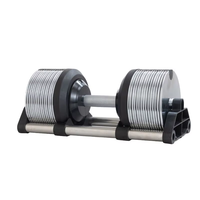 Ensemble d'haltères de fitness à domicile avec incrément de 1kg, réglable rapidement, chromé, 20kg ~ 36kg