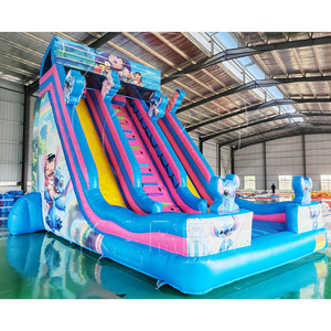 Thương mại lớn lâu đài bouncy ngoài trời màu xanh Ngoài Hành Tinh Quái Vật <span class=keywords><strong>Inflatable</strong></span> trượt cho <span class=keywords><strong>Inflatable</strong></span> bên Bouncer với <span class=keywords><strong>Dual</strong></span> <span class=keywords><strong>Lane</strong></span> trượt - Product Image 1
