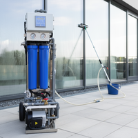 Système de traitement d'eau RO professionnel pour le nettoyage des panneaux solaires, système d'eau pure portable et mobile, rapport de récupération 1:1