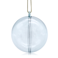 Vente en gros plat ouvrable plastique photo à l'intérieur de la boule de Noël boule ronde ouverte boules de Noël