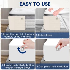 <b>Bed</b> Sheet Holders with Lock <b>Bed</b> Sheet Straps BedSheet Clips for Lateral Sleepers and Restless Partners Sheet Corner Holders - Product Image 6