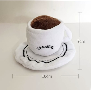 Juguete para Perros con Sonido <span class=keywords><strong>de</strong></span> Taza <span class=keywords><strong>de</strong></span> Café, Peluche Suave con Sonido BB, Juguete Interactivo para Masticar y Transportar para Perros Pequeños y Cachorros - Product Image 5