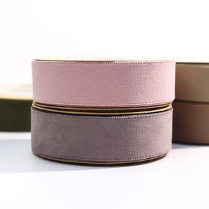 ริบบิ้นม้วนผ้ากำมะหยี่ผ้าไหมขอบยางยืดมีสายสองด้าน50yd ปรับแต่งได้ - Product Image 4