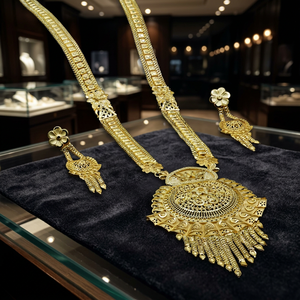 Venta al por mayor 14K 18K 24K Micro Gold Plated Floral Design Joyería tradicional, joyería de moda, Micro Gold Forming Long Jewelry Set. - Product Image 2