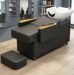 Mobilier de salon de coiffure haut de gamme personnalisé, chaises de lavage confortables avec cuvette en céramique pour salon de coiffure et SPA - Product Image 1