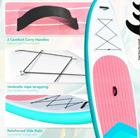 Planche à pagaie gonflable Waterplay pour le surf et la pêche, en matériau EVA, avec sac inclus