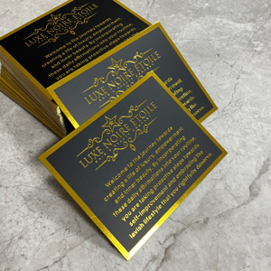 Biglietti da Visita Premium da 700g con Bordo Dorato, Biglietti da Visita Neri di Alta Qualità Personalizzati con Goffratura e Bordo Dorato Laser - Product Image 6