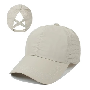 <span class=keywords><strong>2022</strong></span> logotipo personalizado Cola de Caballo gorra Cola de Caballo Cruz gorra de béisbol algodón lavado malla desgastada gorras de camionero para mujer - Product Image 4