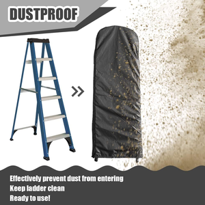 Housse de protection pliable pour échelle, anti-poussière, imperméable, avec cordon de serrage, pour échelle à marches, patio, jardin, extérieur, sac de rangement domestique - Product Image 3