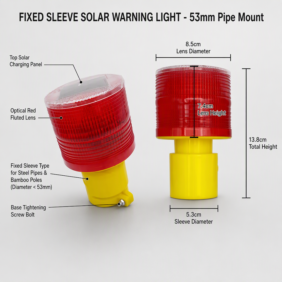 Solar Powered LED Traffic Light Strobe Warning Light with High ...
