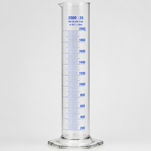 Cylindre gradué en verre de 2000 ml, bleu, équipement de mesure pour laboratoire de chimie - Product Image 1