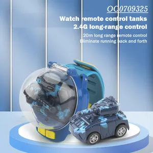 Modelo de coche con control remoto, simulación de tanque de aleación, se mueve con reloj, juguetes remotos