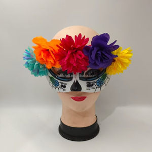 Masque de tête de mort en sucre mexicain HLC pour le Jour des Morts, masque de cosplay d'Halloween, masque de fête de carnaval, masque pour les yeux pour déguisement - Product Image 2