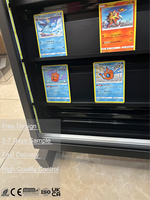 Vitrine de présentation verrouillable pour cartes de sport avec cadre métallique, éclairage LED, en acrylique, pour cartes de baseball gradées et cartes à collectionner