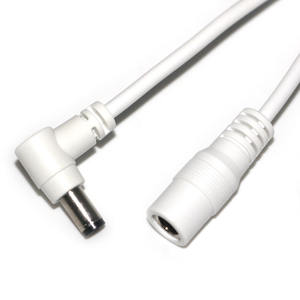 Schwarz Weiß DC-Netz kabel DC 5,5*2,1/5,5*2,5mm DC 90-Grad-rechtwinkliger Stecker-Buchse-Verlängerung kabel für Kamera-CCTV - Product Image 1